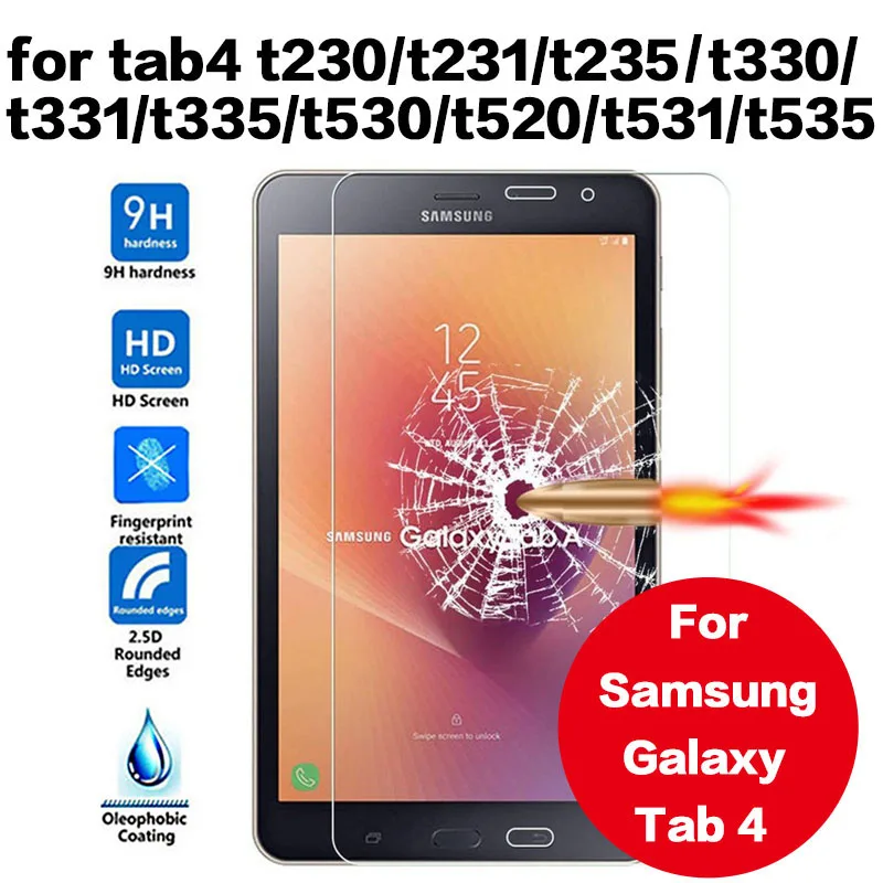 Закаленное стекло для планшета Samsung Galaxy Tab4 t230 t231 t235 t330 t331 t335 t530 t520 t531 t535 7 8