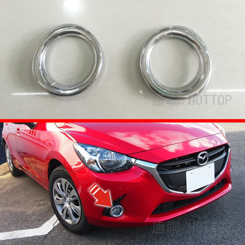 Передняя противотуманная фара светильник кольцо Накладка для 2015 2016 Mazda 2 Demio ABS