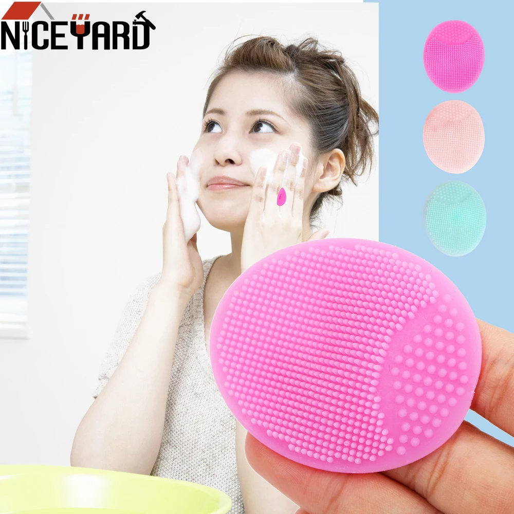 NICEYARD лицевого моющего Pad кисть для очищения лица силикон для того чтобы масажная, для отшелушивания и черных точек Губки Скрубберы