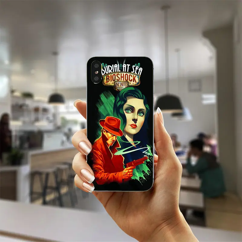 BioShock Infinite Мягкий ТПУ силиконовый прозрачный мобильный телефон чехлы для iPhone X 6 6s 7