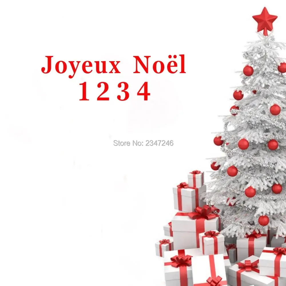 Французские цитаты Joyeux Noel декоративные настенные наклейки веселые