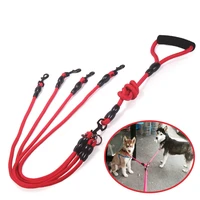 nylon two three four dogs leash detachable pet lead climbing foam handle 1 leash for 2 or 3 or 4 dogs small dog traction rope