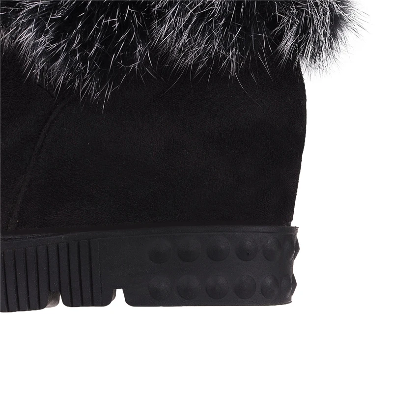 ESRFIYFE New Fashion Women Flat Ankle Snow Boots Fur Winter Warm Shoes Round-toe Female Flock Leather | Обувь