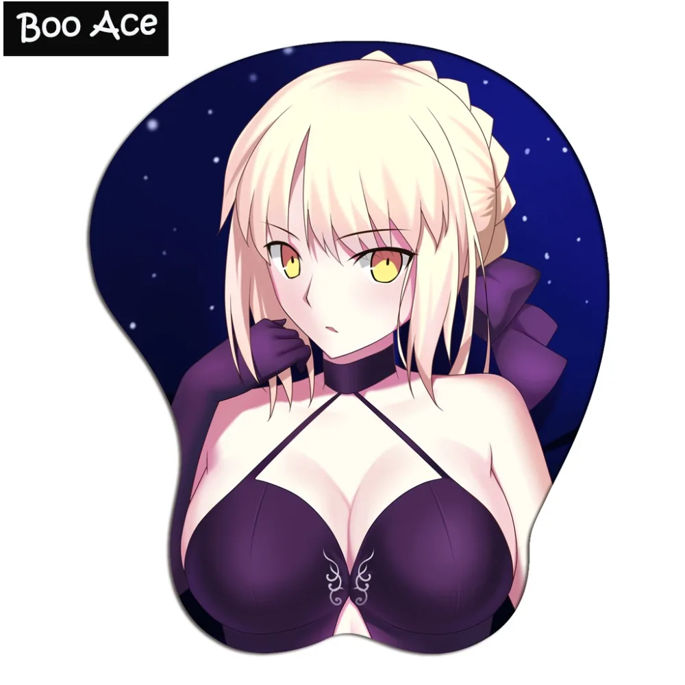 Fate Saber Alter аниме 3D Oppai коврик для мыши подставка для запястья