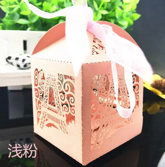 100 шт Эйфелева башня лазерная резка коробка конфет Свадебная для вечеринок