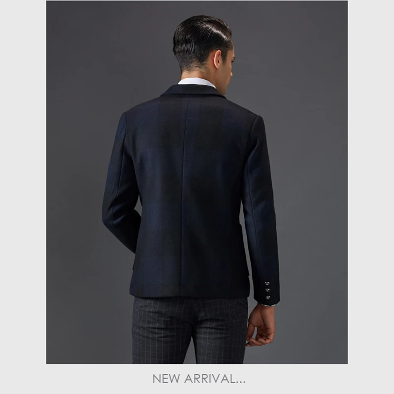 Мужской Модный повседневный облегающий Блейзер 2017 мужской деловой костюм куртка