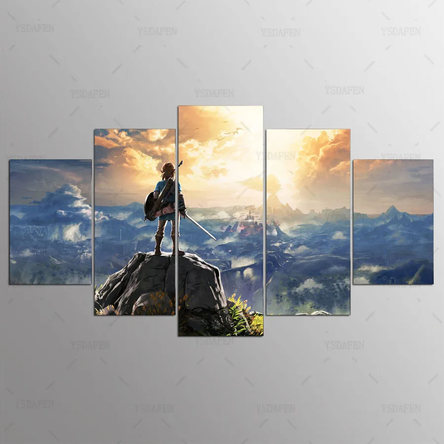 Холст картины настенные панно 5 Панель игры стены Книги по искусству Легенда о Zelda