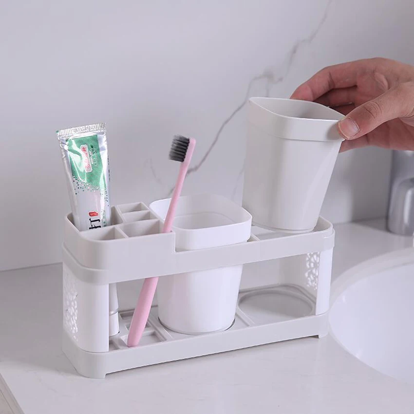 Набор пластиковых аксессуаров для ванной однотонный белый набор из ракушек