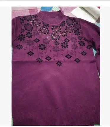 Rose purple Женские свитера среднего возраста Весна Осень Зима Тонкий пуловер с длинным рукавом Женский вязаный свитер повседневные топы Женская одежда - Цвет: Rose purple