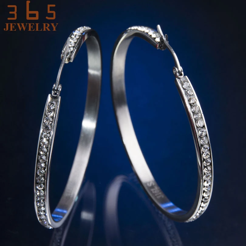 55 мм большие серьги из нержавеющей стали никогда не выцветают круглые ювелирные