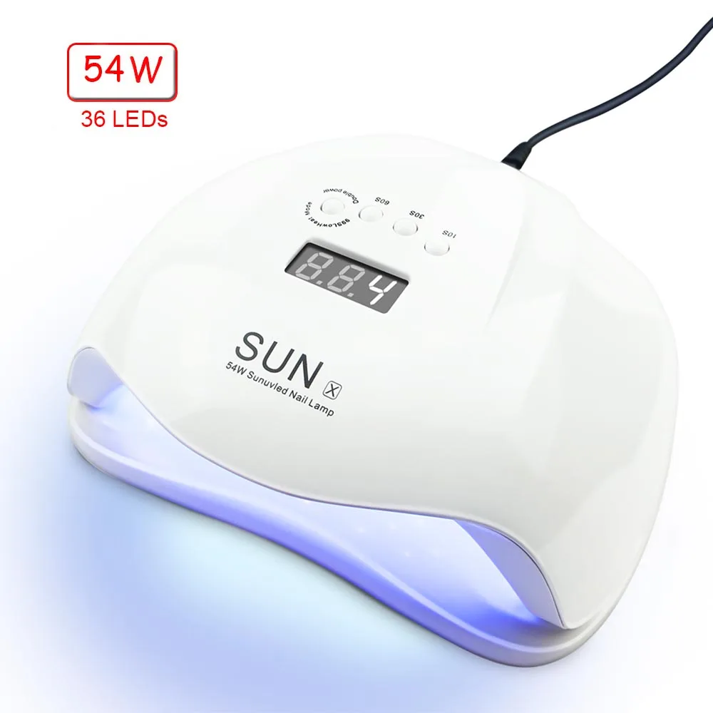 54W-SUNX SUNX 54/48/40/36 Вт УФ светодиодная лампа для сушки ногтей для всех типов гель УФ-лампы для ногтей машина для отверждения 10/30/60s таймер инфракрасный датчик - Цвет: 54W-SUNX