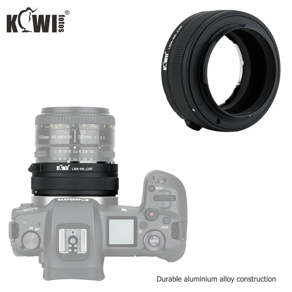 KIWIFOTOS LMA-NK_CRF Крепление объектива адаптер для Nikon F крепление для объективов Canon RF крепление корпуса из алюминиевого сплава+ латунь