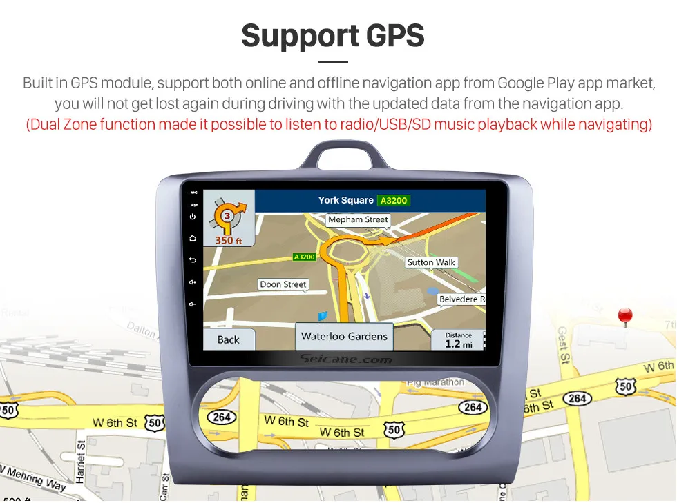 Seicane " Android 8,1 автомагнитола gps навигация мультимедийный плеер головное устройство для 2004 2005 2006 2007-2011 Ford Focus Exi AT