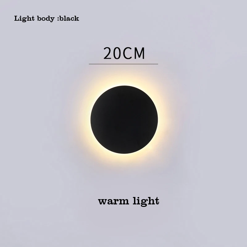 20-black-warm light Светодиодный настенный светильник современный туалетный комнатный настенный светильник для ванной спальни Лофт Декор лестничный светильник Скандинавский дизайн для гостиной прикроватный Лофт - Цвет абажура: 20-black-warm light