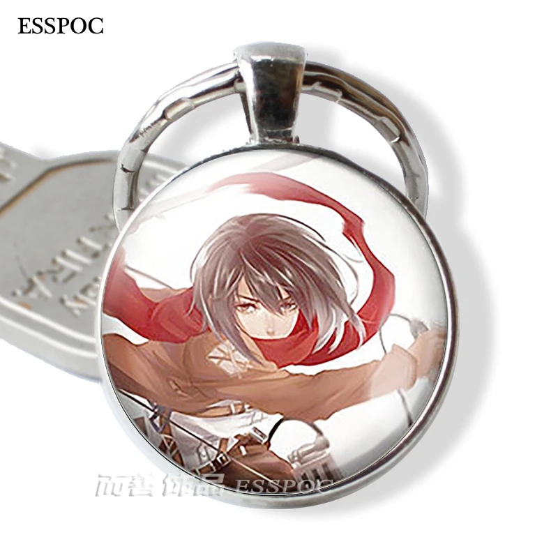 Продвижение Титанов атака на корпус съемки символ брелок стеклянный для ключей