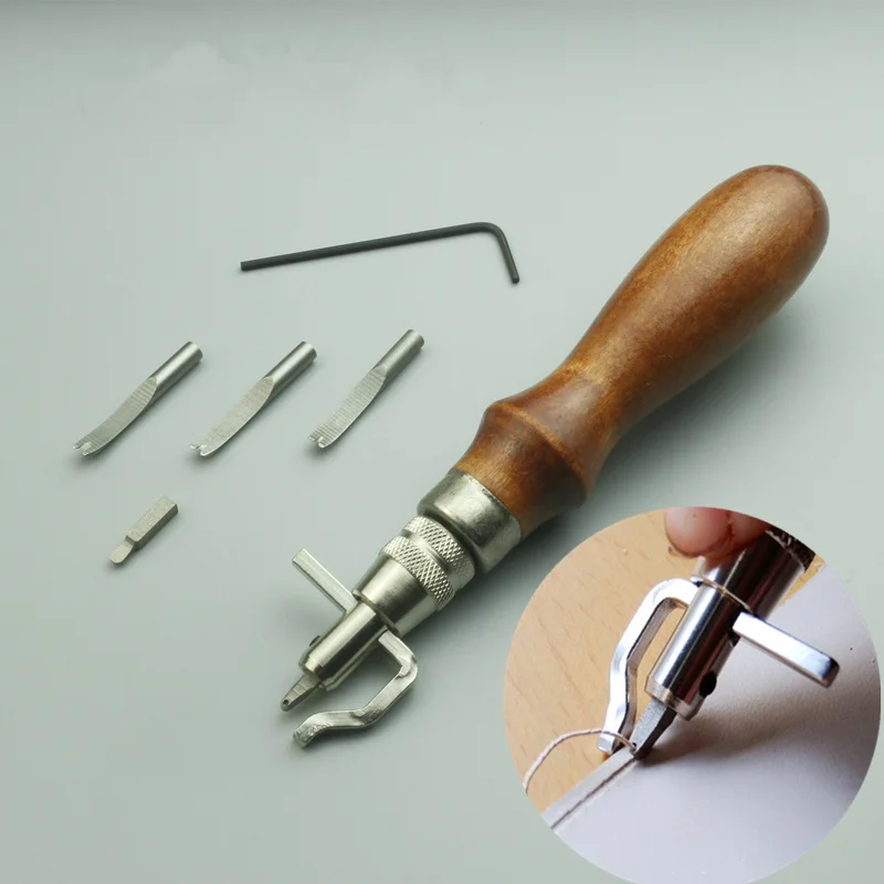 

7pcs/set Multi-function leather trench cutter Leathercraft Groover leather edge slicker DIY handmade leather tool kit