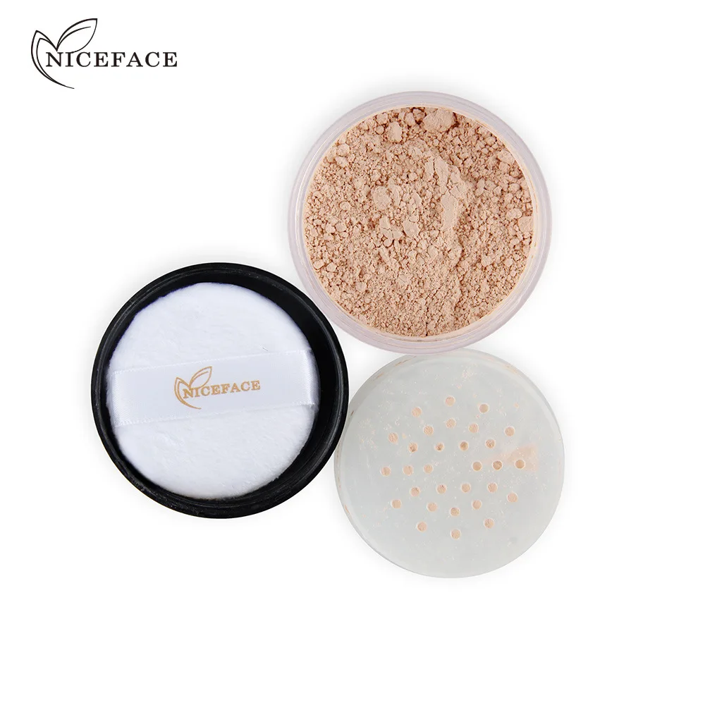 NICEFACE Make Up грунтовка свободная Пудра со спонжем фиксирующая Poudre Libre масло-контроль