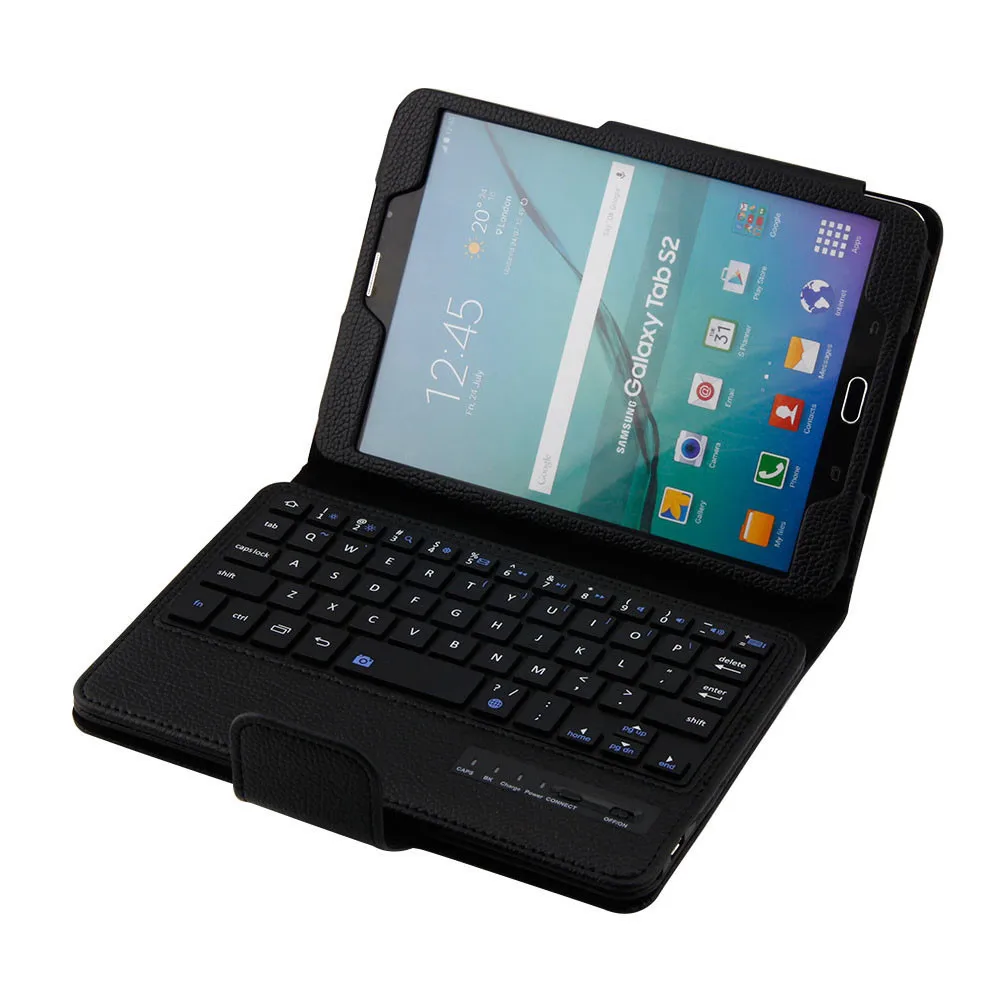 8 дюймовый кожаный чехол-книжка для Samsung Galaxy Tab S2 8," T710+ Bluetooth клавиатура 2-в-1 A30 - Цвет: Black