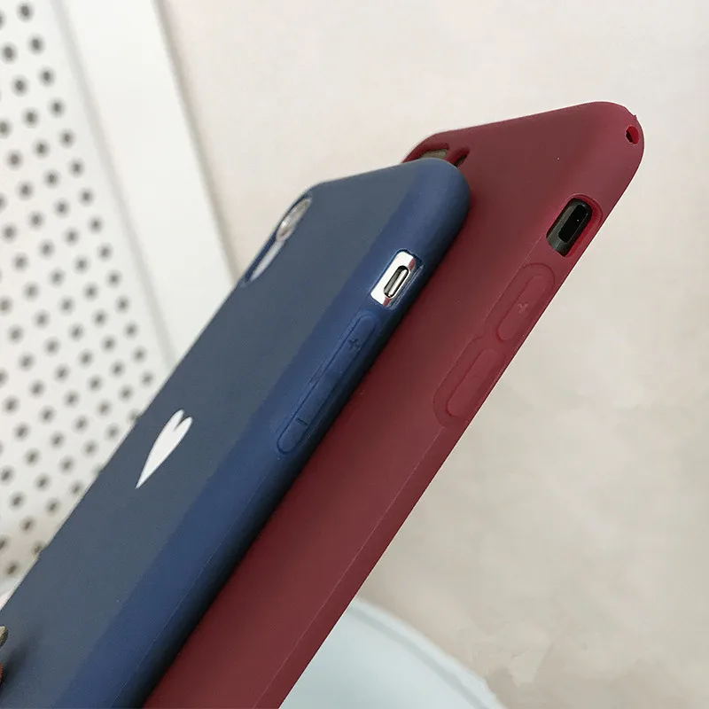 Матовый чехол для телефона iphone X XR XS Max love heart мягкий из ТПУ 6 6s 7 8 plus задняя крышка |