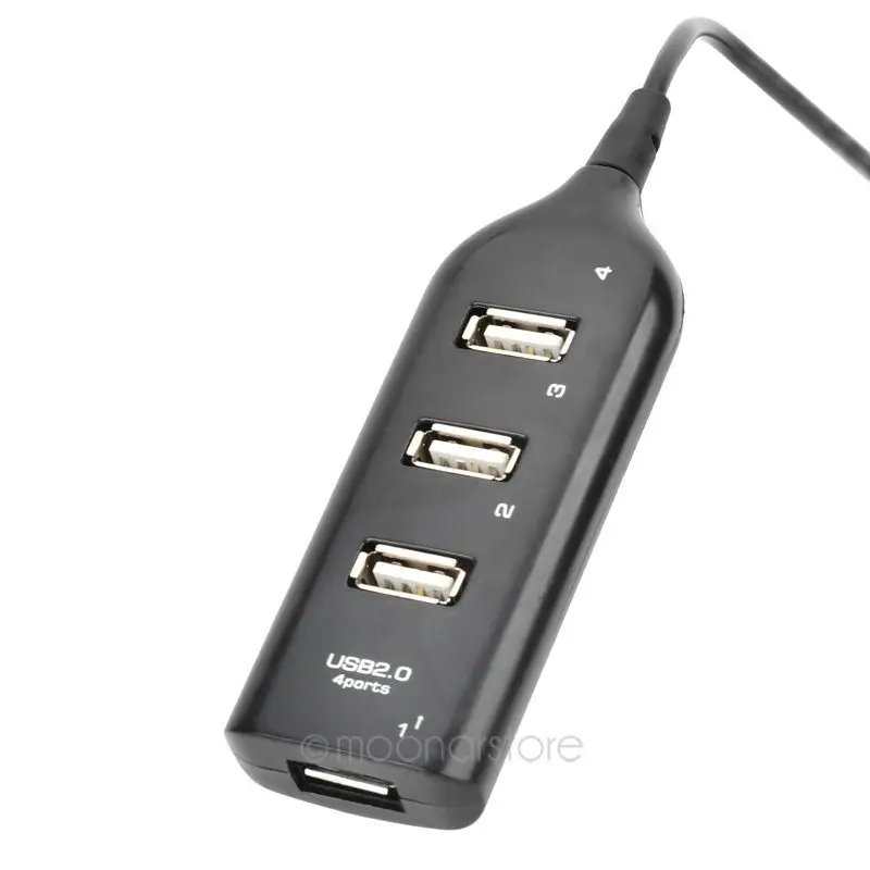 Mini 4 Порты и разъёмы концентратор высокой Скорость USB 2,0 разветвитель адаптер с кабелем для портативных ПК
