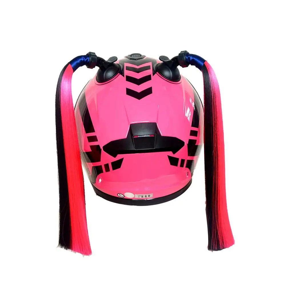 2 шт. мотоциклетный градиентный шлем на присоске съемные косички хвостик