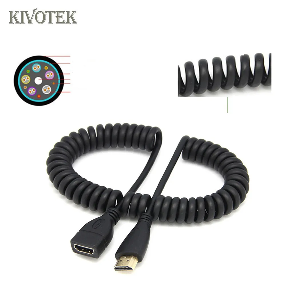 KIVOTEK 8 шт./лот HDMI штекер 1 4 Женский Выдвижной кабель удлиненная длина: 50 см|female to female