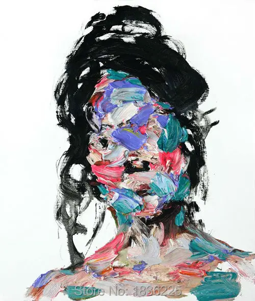 

100% High Quality 1pcs Portrait Art Abstract Face Oil painting On Canvas Home Wall Decoration Modern Picture For Living Room