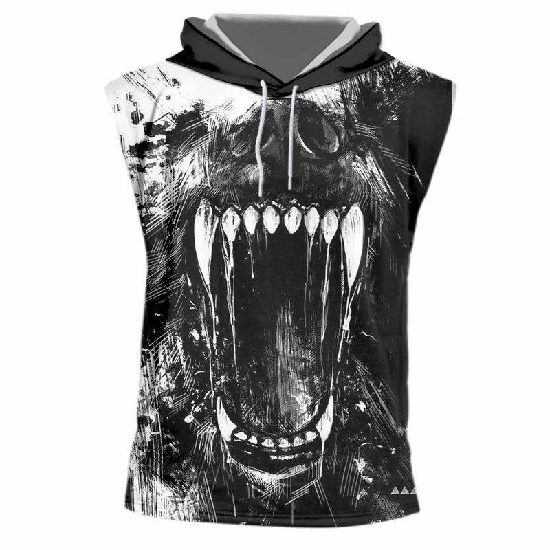 UJWI дропшиппинг футболка с капюшоном для мужчин 3d принт ревущий Череп Кепка