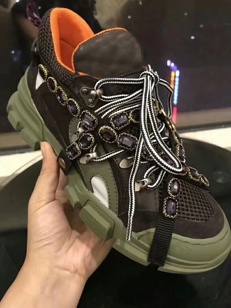 Роскошная дизайнерская модная женская спортивная обувь из сетчатого материала