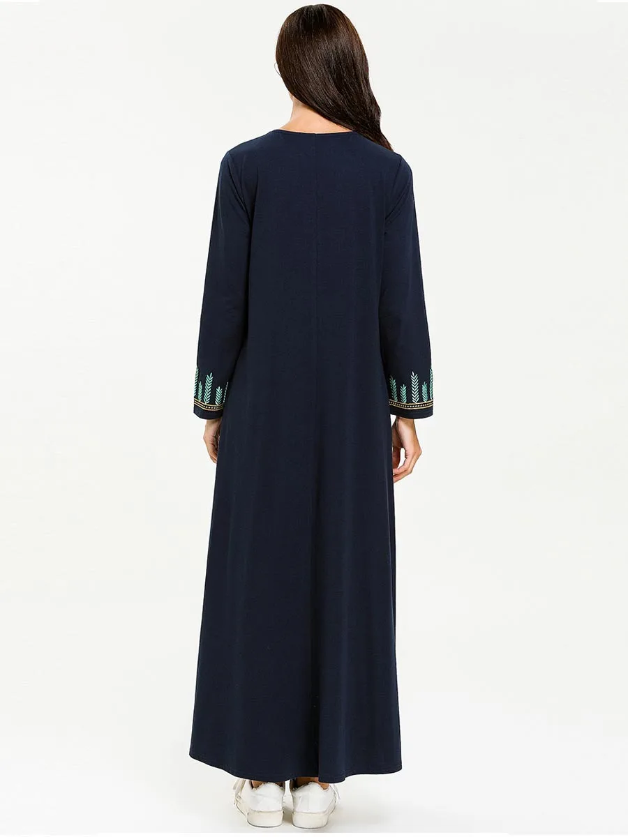 Женское мусульманское арабское платье-кафтан макси-халат женское платье с
