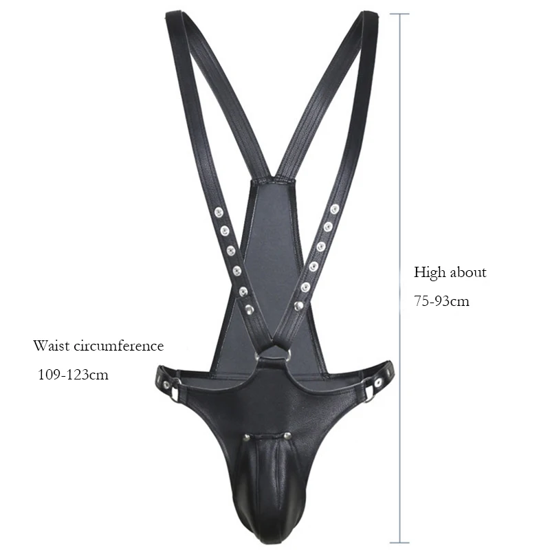Male Sexy Harness Costume Adjustable Strap Leather Clubwear Brief Thong Bodysuit bdsm sex toys adult games | Красота и здоровье
