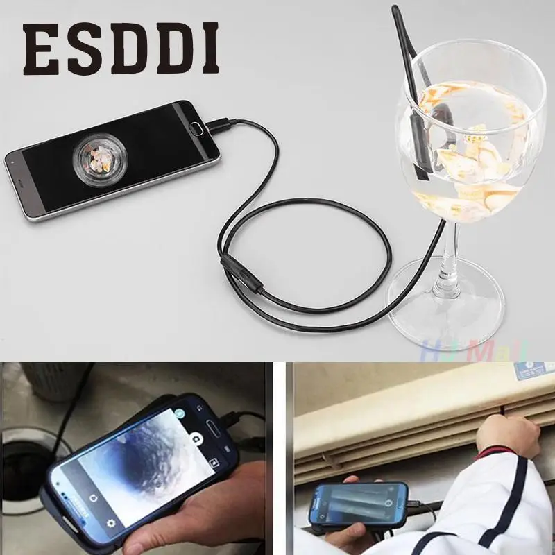 Esddi Новый м 2 мм 7 HD 1.3MP PC/Android OTG телефон эндоскоп водостойкий бороскоп видео камера