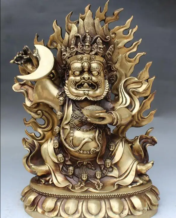 17 &quotтибетский буддизм Бронзовый Стенд Ваджрапани Махакалы разгневанного
