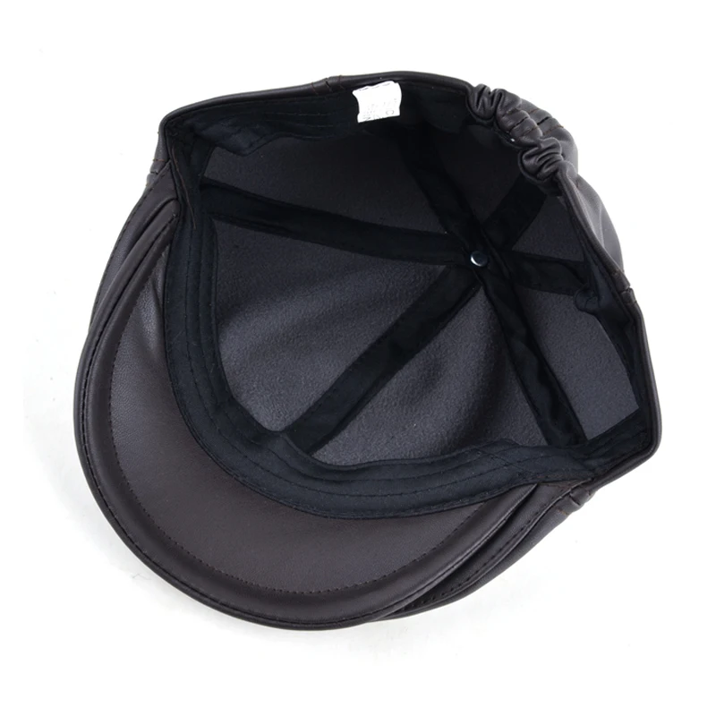 Детский кожаный берет для мальчиков и девочек повседневный однотонный на