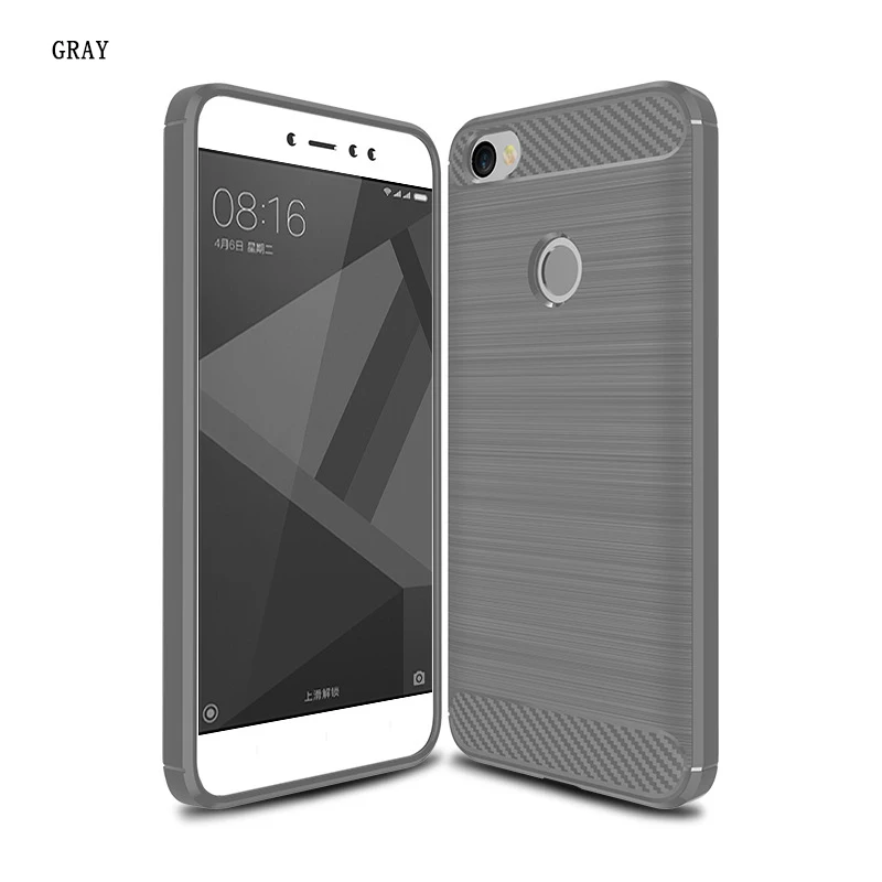 QAZ Maggie Xiaomi Redmi Y1 Case Silicone Soft TPU Brushed Carbon Fiber Texture Cover For |