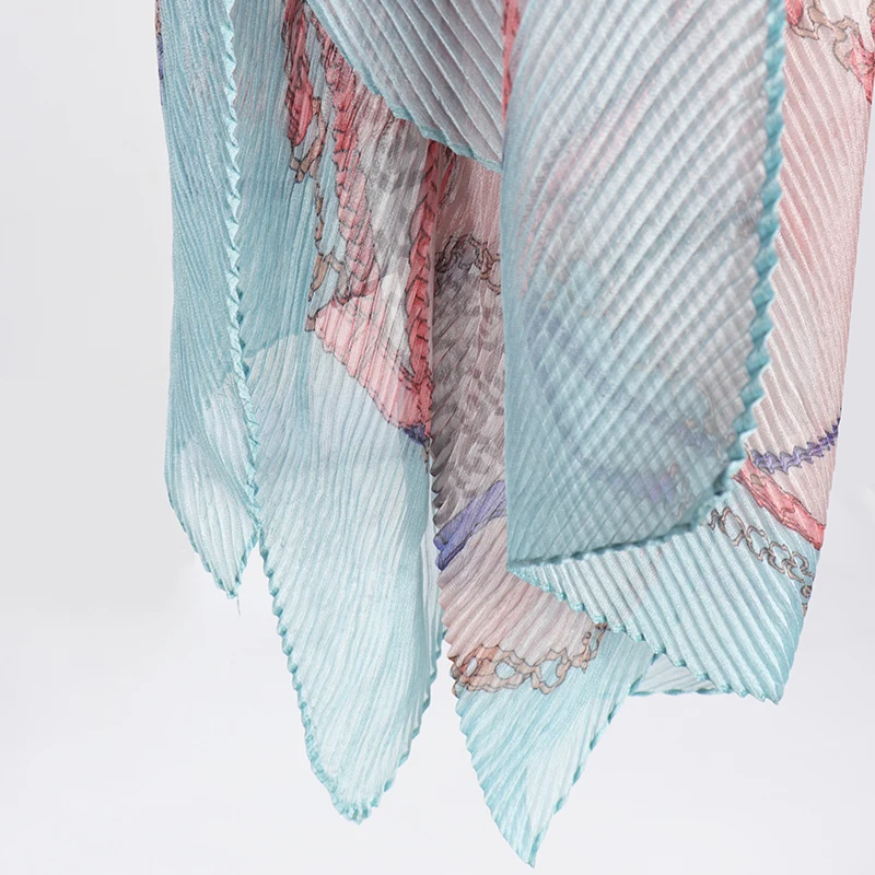 Летние шелковые платки для женщин 2019 из шифона Шаль и шарфы для женщин на пляж Флорал Кринкл Полиэстер Солнцезащитный шарф Хиджаб.