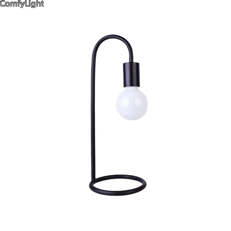 

Loft Vintage LED Desk Lamp with 2 Colors Traditional American Countryside Wooden Edison Table Lamps Nordic Metal Table Fixtures