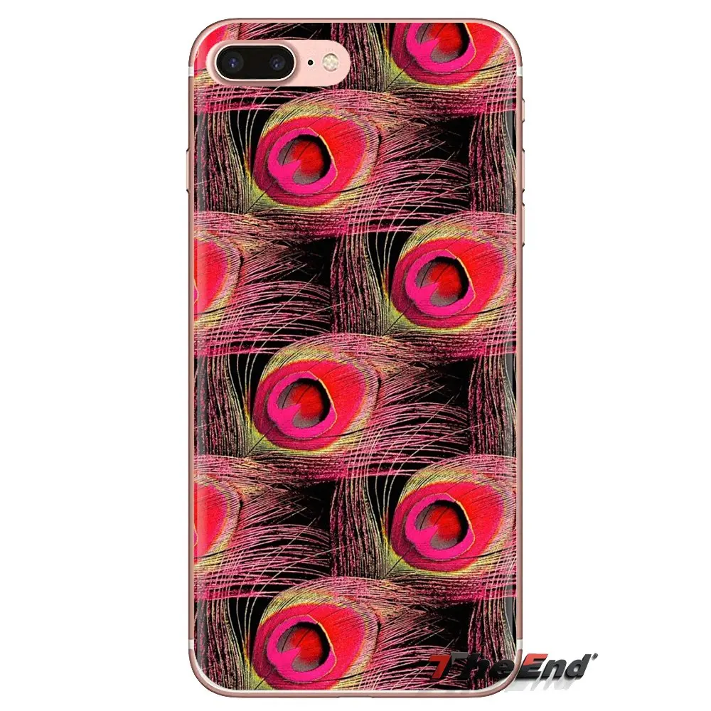 Soft Transparent Cases Covers For iPod Touch Apple iPhone 4 4S 5 5S SE 5C 6 6S 7 8 X XR XS Plus MAX Colorful Peacock Plumage |
