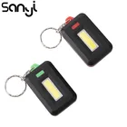 Портативный светодиодный мини-брелок COB, 2 шт., 3 режима, фонарь светильник, карманный аварийный светильник, 3 * AAA