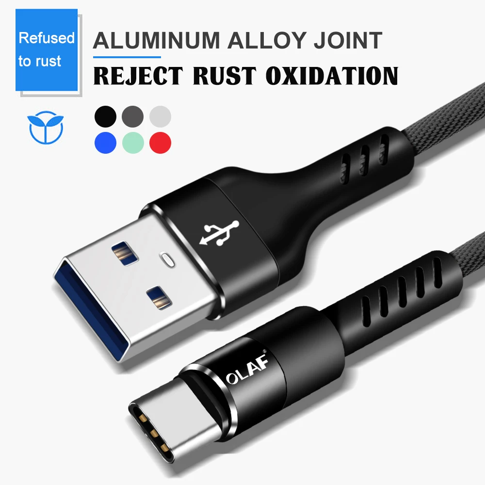 Олаф usb type C кабель USB зарядное устройство кабель для samsung S9 S8 Plus 1 м Micro USB кабели для Xiaomi Redmi Note 5 Pro 2A Быстрая зарядка
