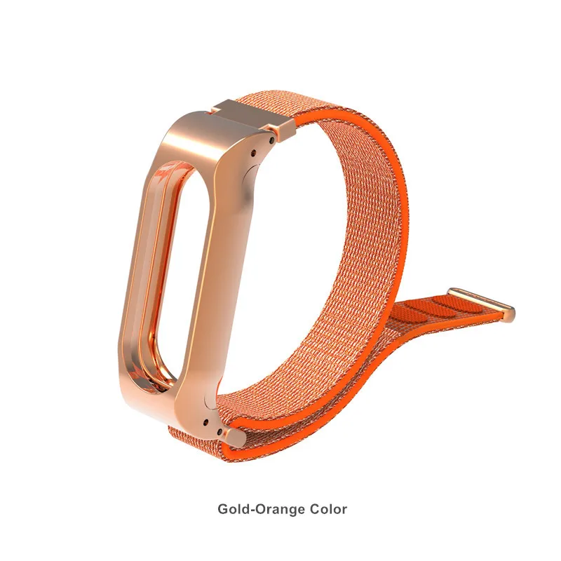 Gold Orange Color Mi Band 2 ремешок нейлоновая петля для Xiaomi mi Группа 2 браслет mi Band 2 OLED Ремешок Браслет - Цвет: Gold Orange Color