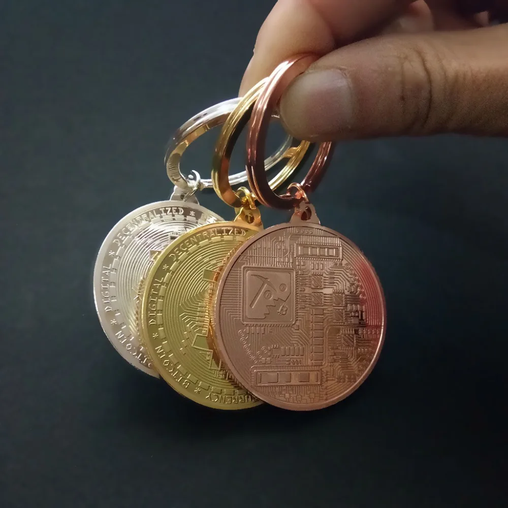 

Gold Plated Bitcoin Coin Collectible Art Collection Gift Physical commemorative Casascius Bit BTC Metal Antique Imitation