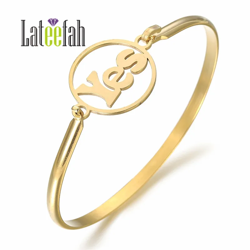 Lateefah хит продаж браслеты для мужчин и женщин браслет в подарок с надписью YES In Circle