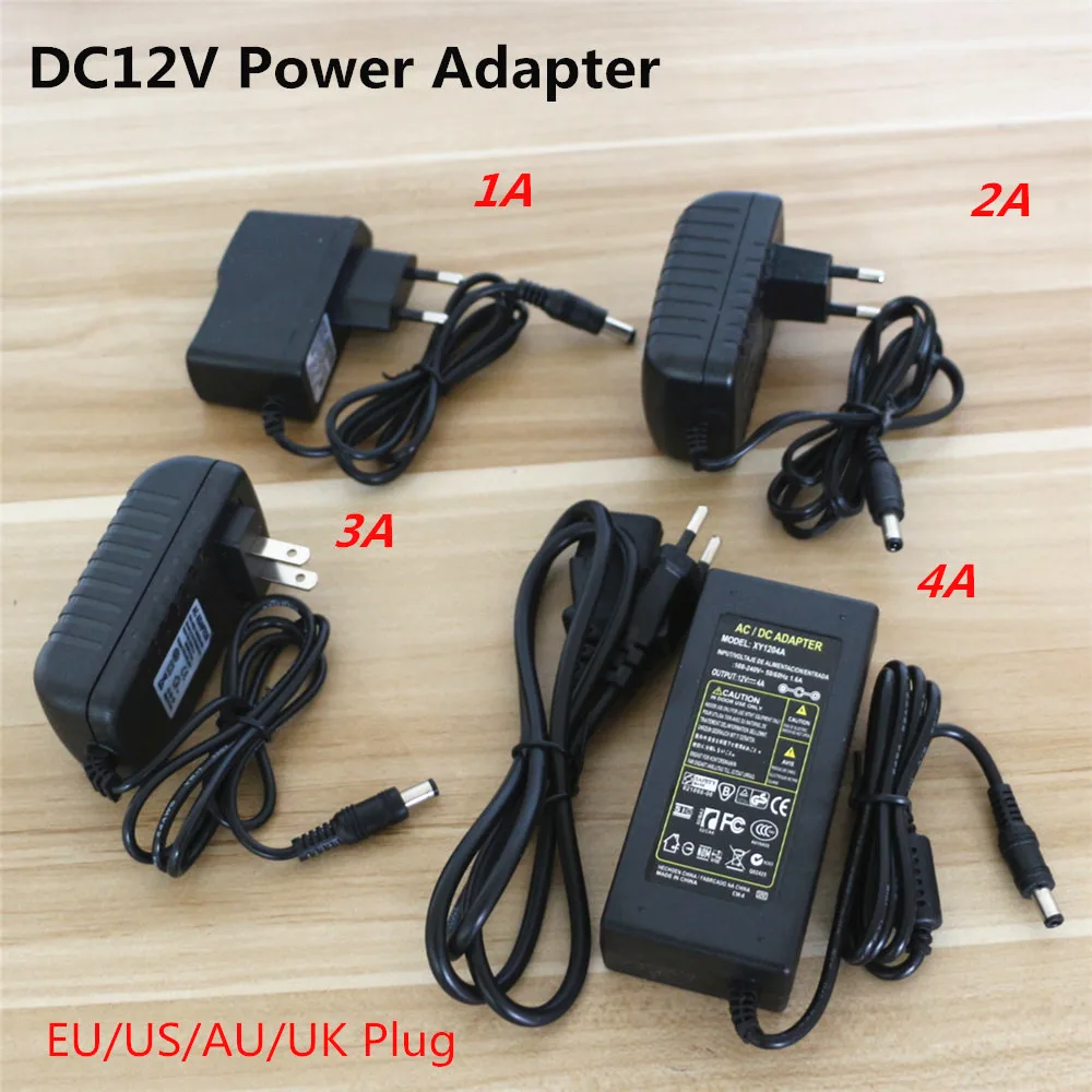 

Factory Wholesale Price AC 100-240V to DC 12V Power Socket AC / DC Adapter 12V 1A 2A 3A 4A LED Strip Power Supply Free Shipping