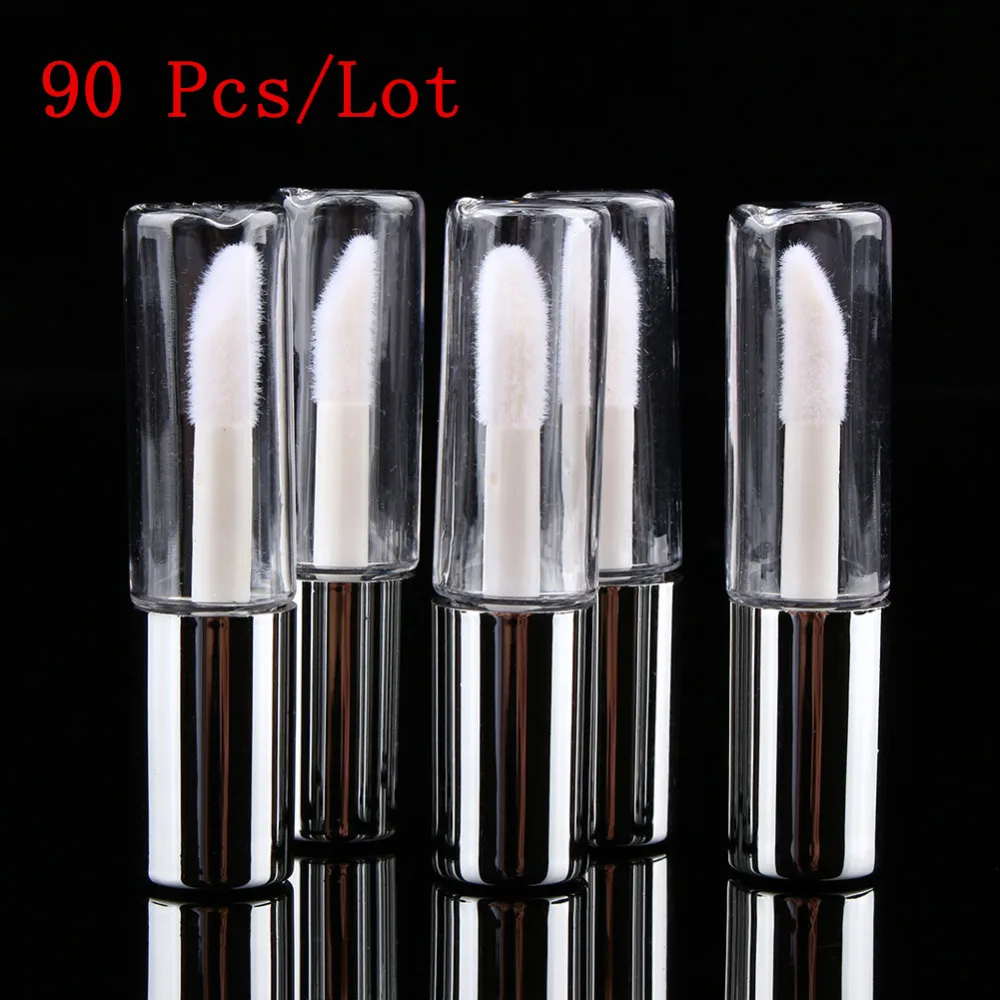 

90Pcs/set 1.2ml Empty Transparent Lip Gloss Lip Glaze Container Cosmetic Round Lip Balm Tube Lipstick Bottle with Wand Makeup