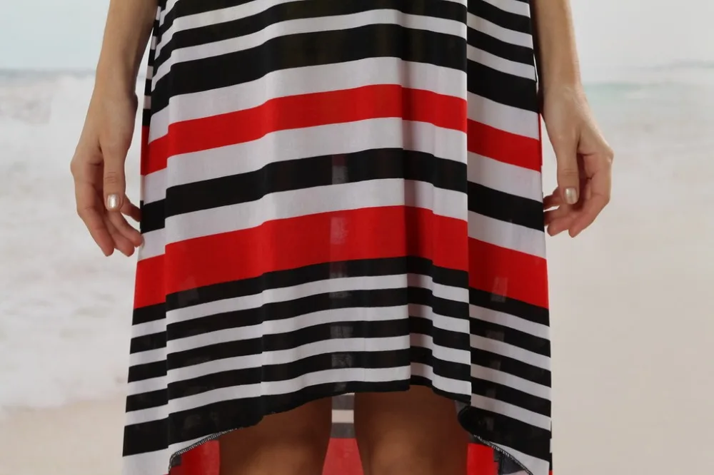 Summer 2015 Women New Hot Desigual Stripe Print Long Beach Dress Female Casual Vestidos De Festa Robe Femme Longo Clothing |