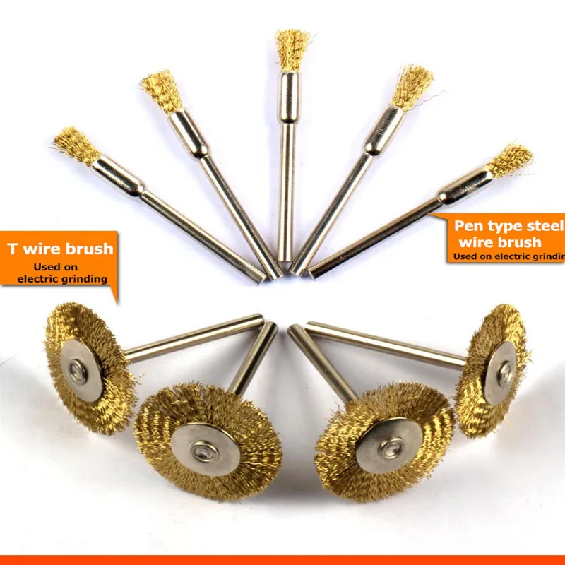 Стальные щетки колеса провода 10 шт. аксессуары для вращающихся инструментов