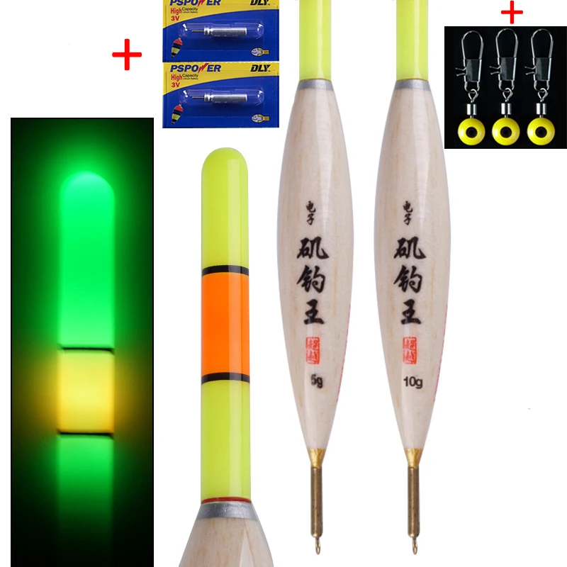 

2pcs/lot Fishing Float LED Electric Float Light Fishing Tackle Luminous Bobber Night Electronic Float Fishing Buoy Fishing Tools