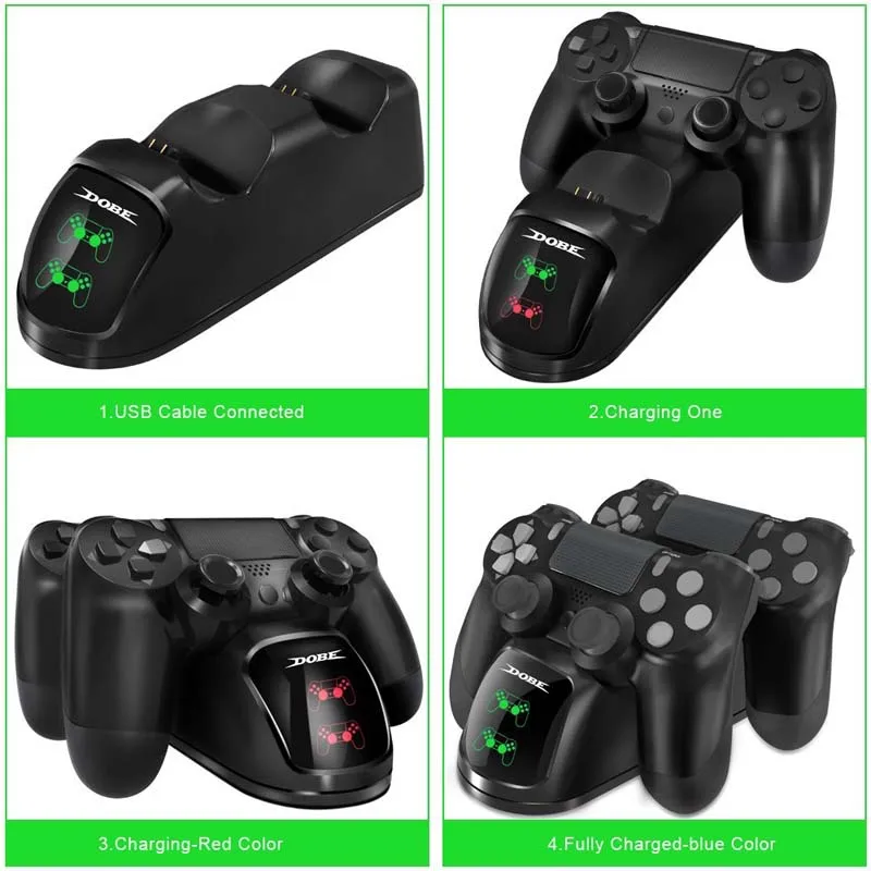 PS4 контроллер двойной зарядка через USB Зарядное устройство док станции для PS4/PS4