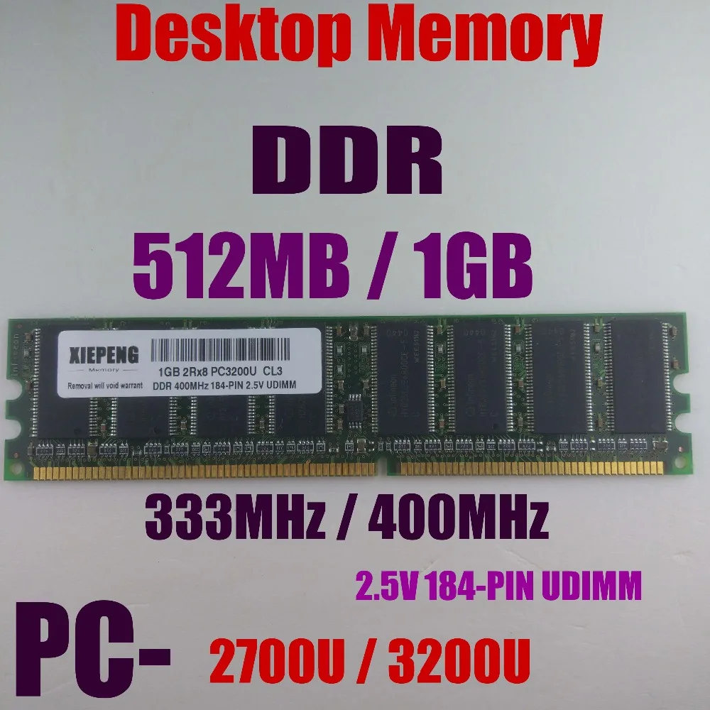 Память для настольных ПК 1 ГБ 2Rx8 PC3200 DDR400 ОЗУ 512 МБ DDR333 PC2700 DDR 400 МГц без ECC DIMM 2 5 В 184